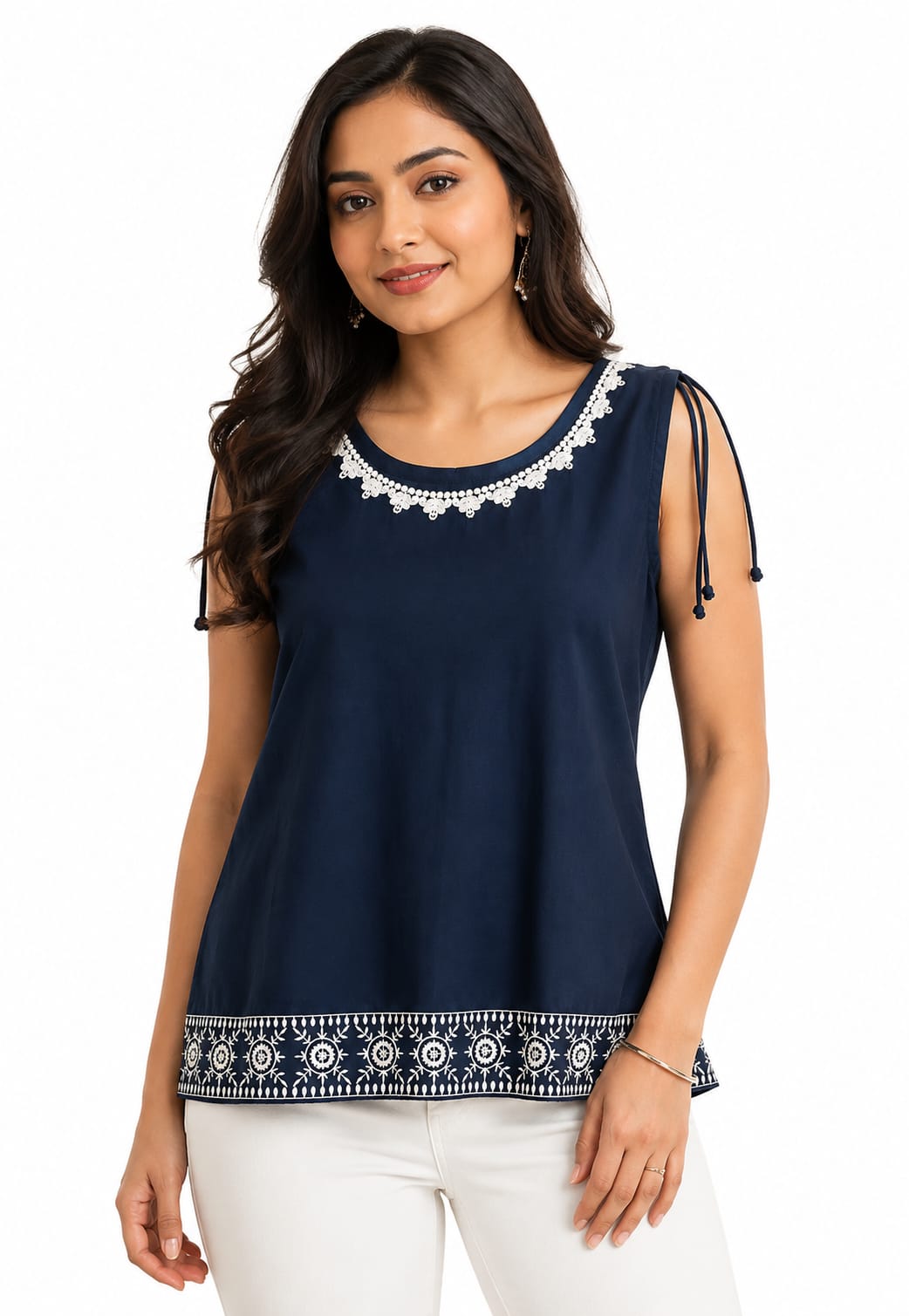 Short Kurti Embroidered Sleeveless