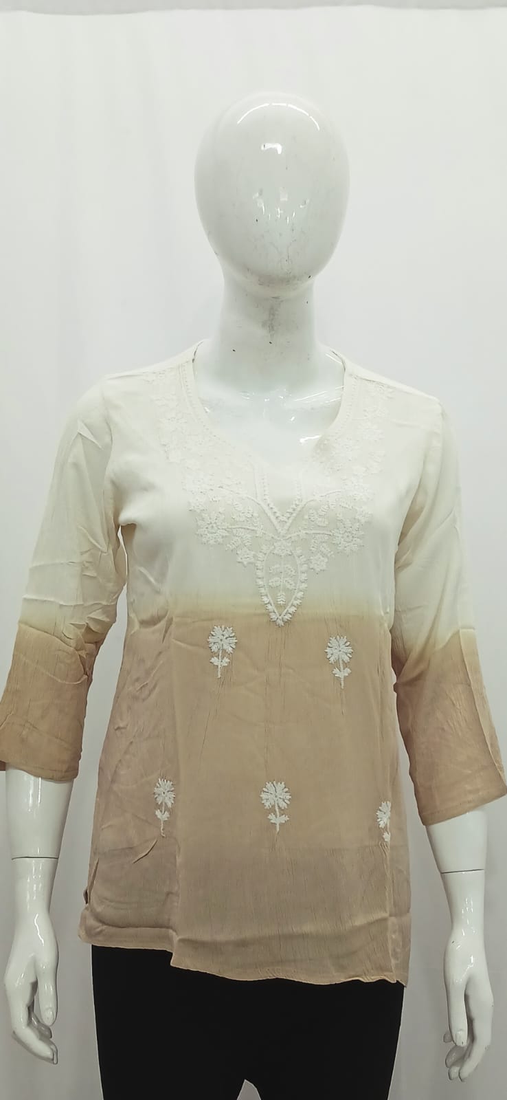 Ombré Chikankari Embroidered Short Kurti Collection
