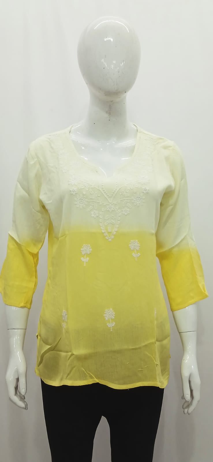 Ombré Chikankari Embroidered Short Kurti Collection