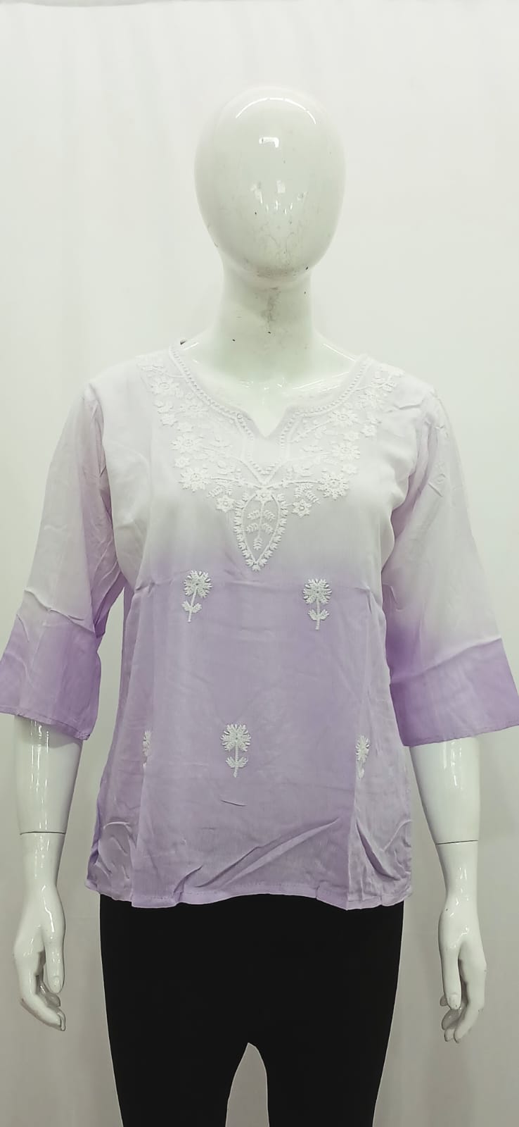 Ombré Chikankari Embroidered Short Kurti Collection