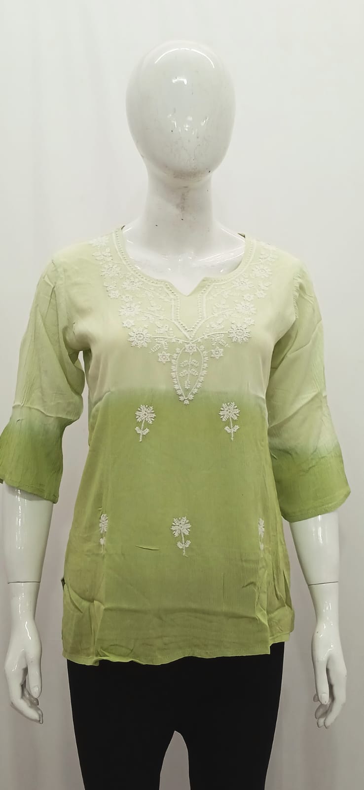 Ombré Chikankari Embroidered Short Kurti Collection