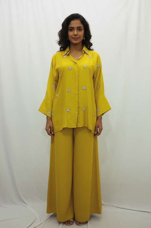 Mustard Elegance Embellished Co-Ord Set