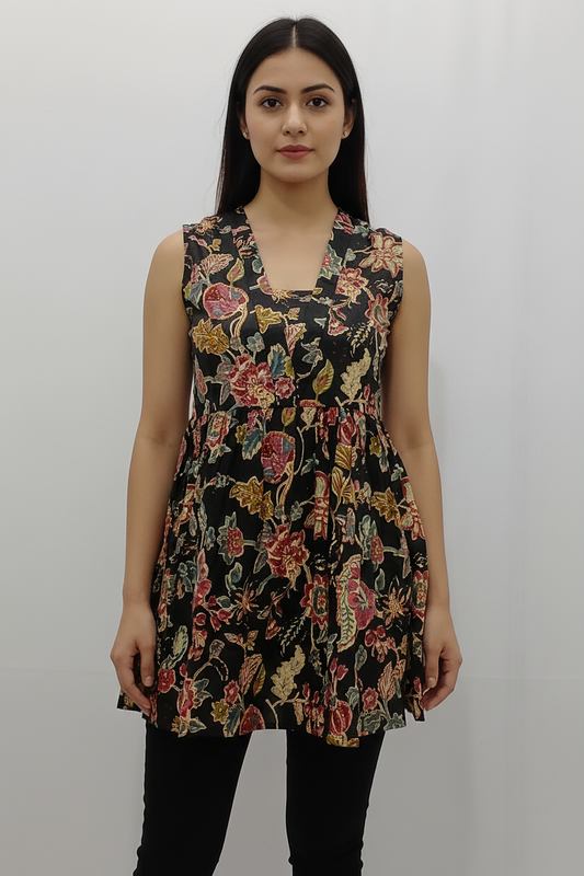 Cotton Sleeveless Short Kurti