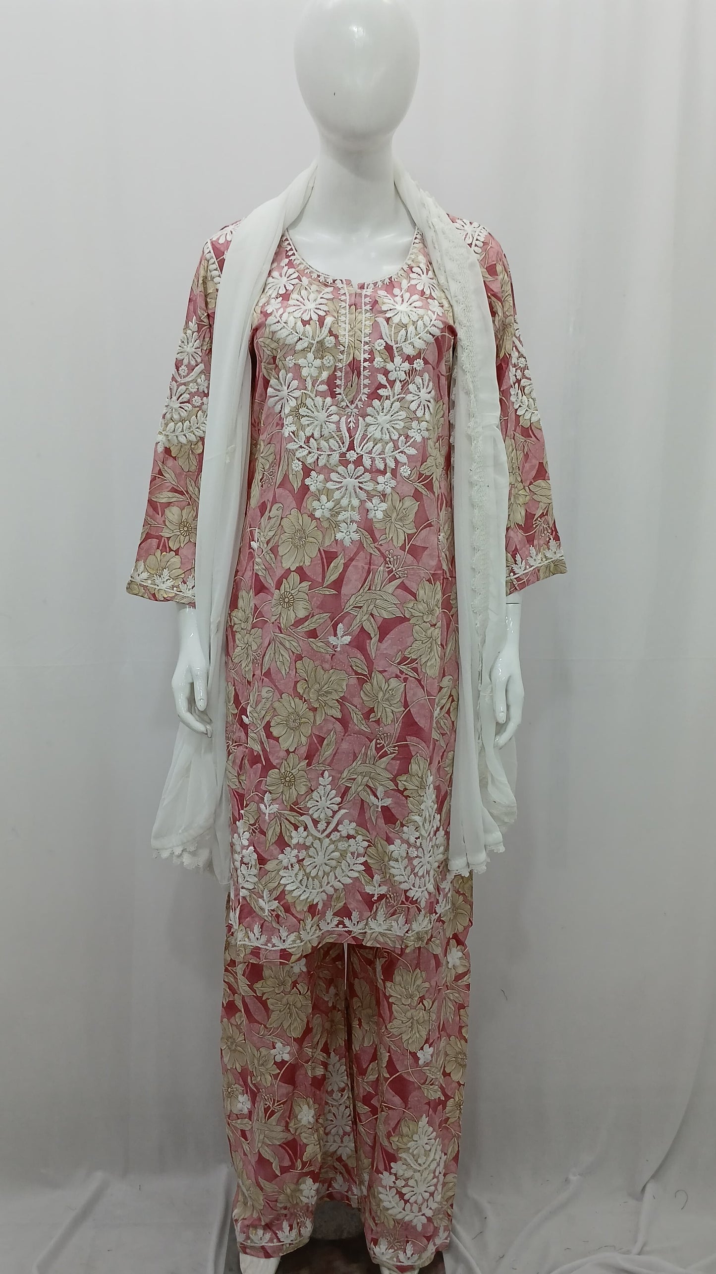 Premium Georgette Kashmiri Embroidered Kurti Set with Dupatta