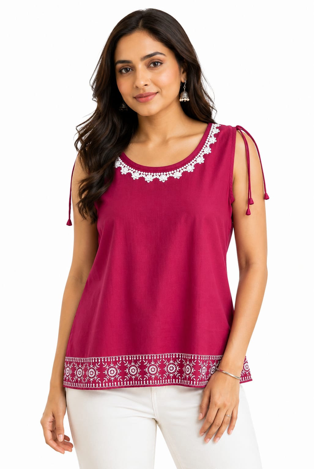Short Kurti Embroidered Sleeveless