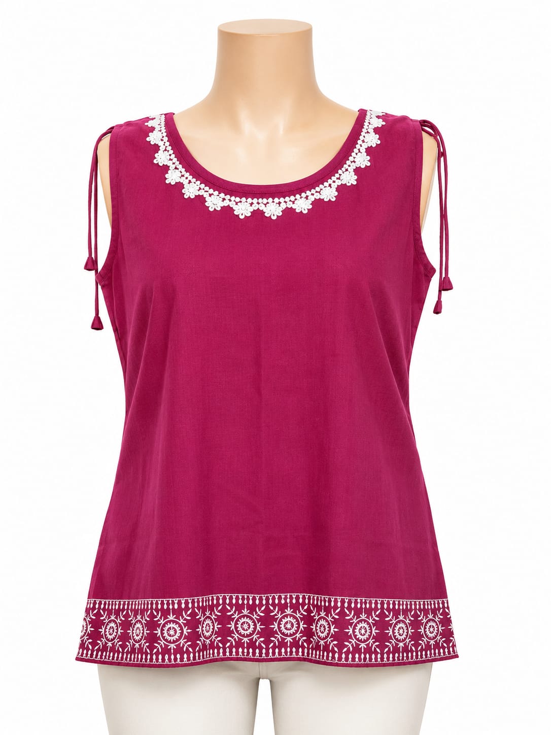 Short Kurti Embroidered Sleeveless