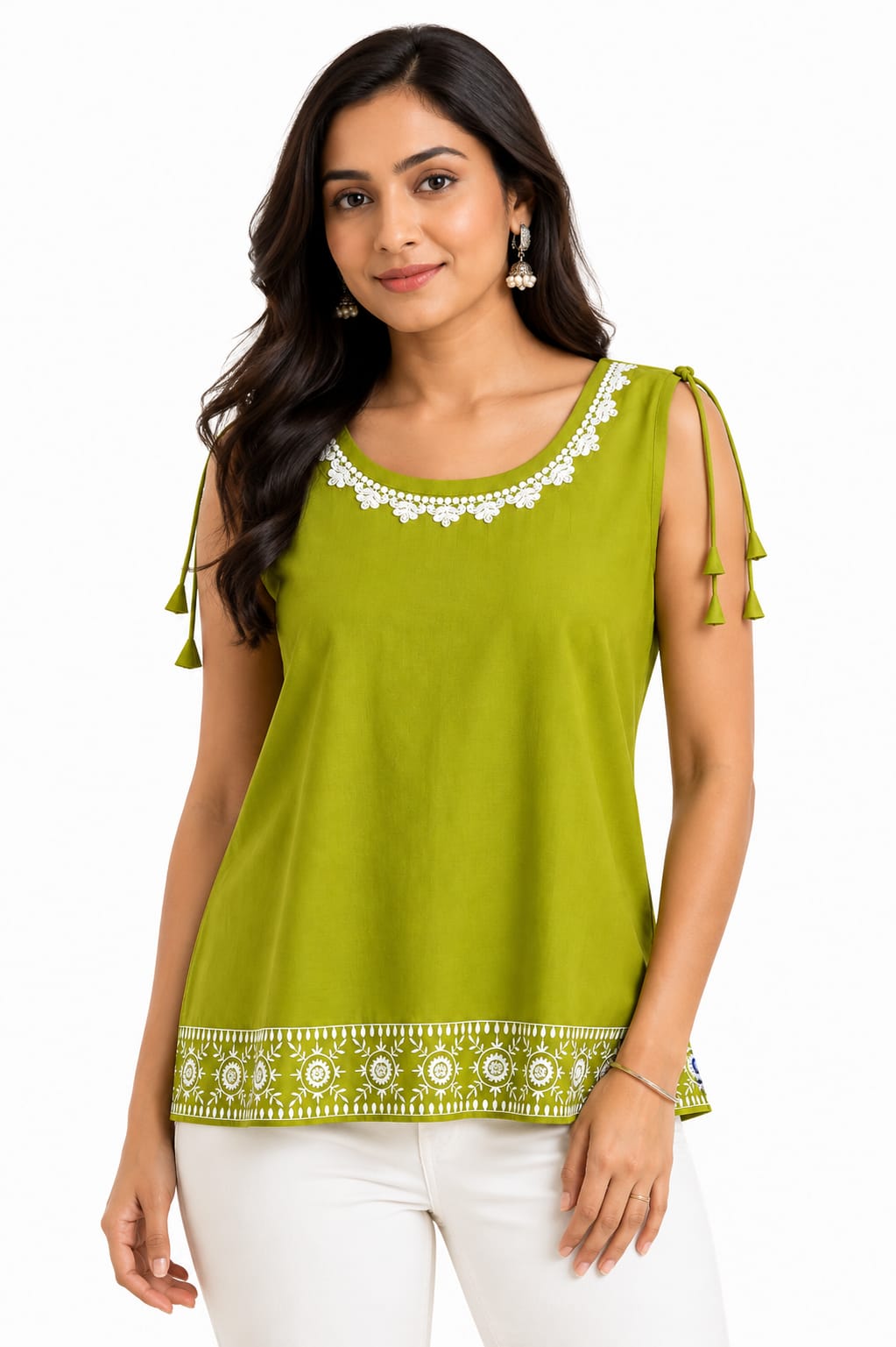 Short Kurti Embroidered Sleeveless