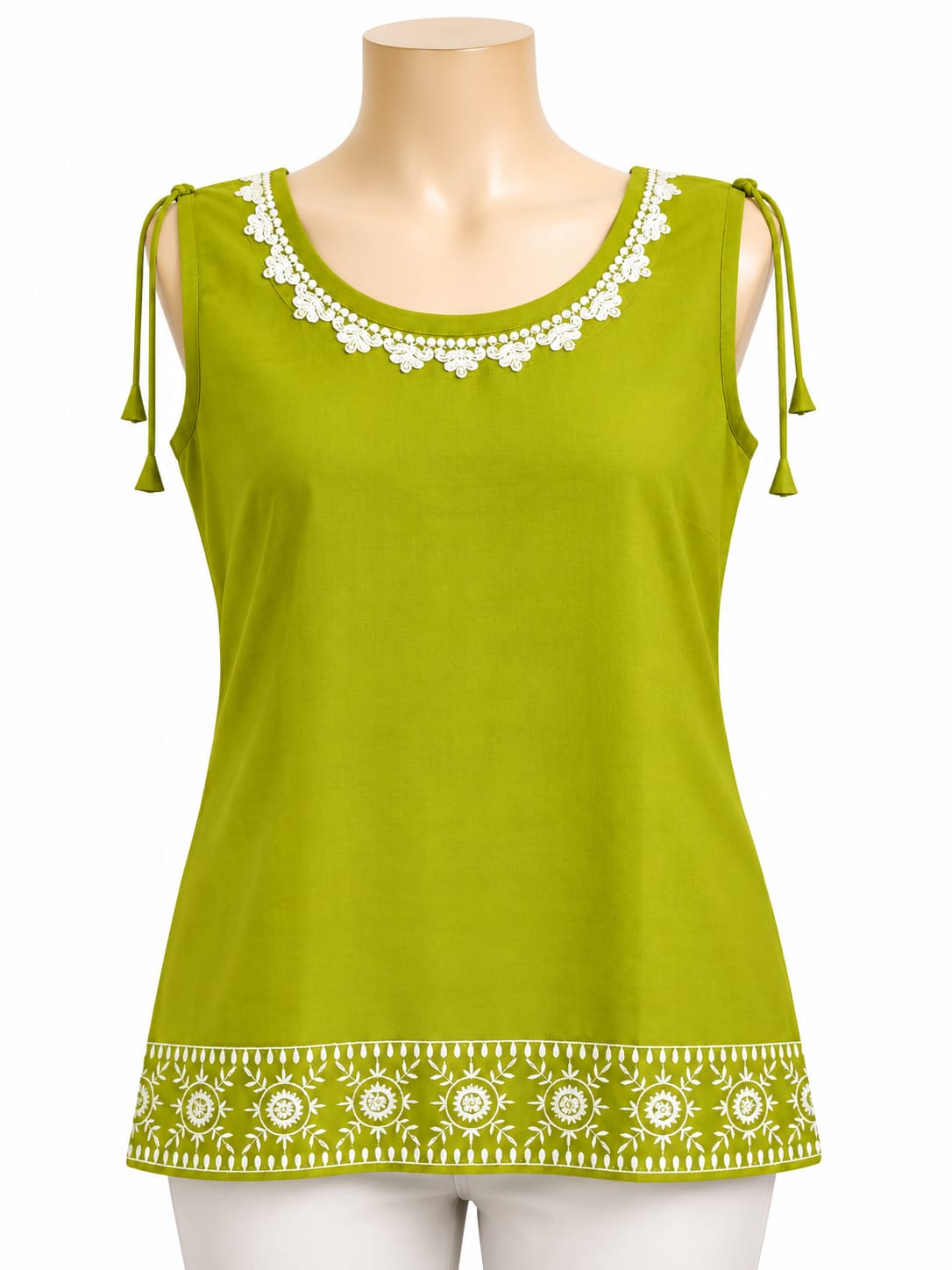 Short Kurti Embroidered Sleeveless