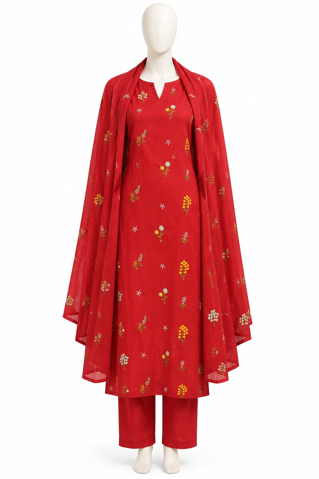 Red Kurti Set