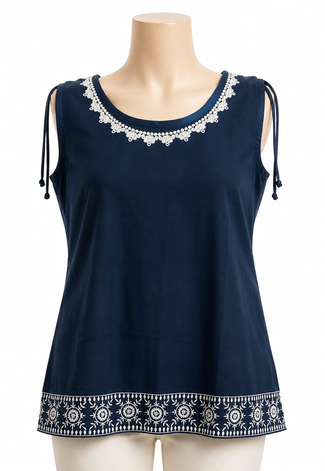 Short Kurti Embroidered Sleeveless